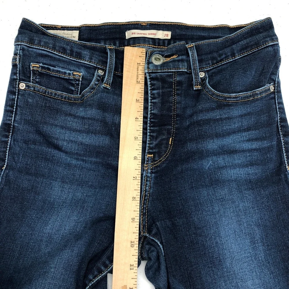 Levis 311 Shaping Skinny Jeans Womens 28 Blue Stretch Denim Premium Mid Rise Day - Picture 11 of 16